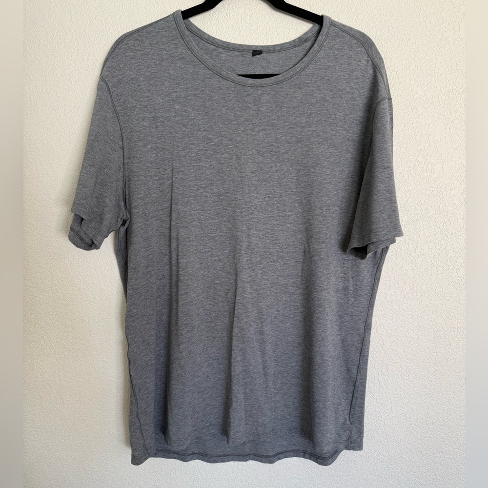 Lululemon Men's Crew Neck Short Sleeve Shirt - Gray Pima Cotton